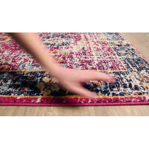Mistana™ Hillsby Oriental Area Rug in Garnet/Navy &amp; Reviews | Wayfair